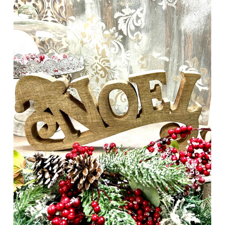 Scritta Noel in Legno 36x18x2,3 cm